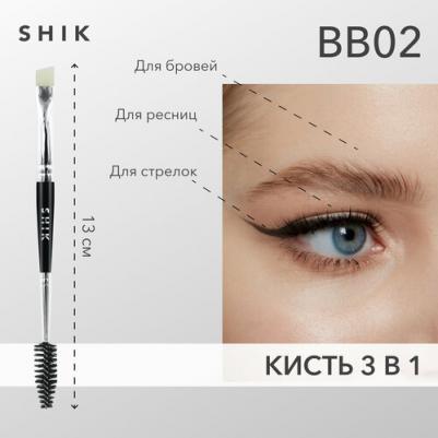 Кисть для бровей скошенная для окрашивания + щеточка bb02 – фото 8