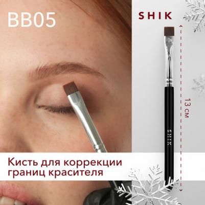 Кисть плоская прямая синтетическая для коррекции краски макияжа окрашивания контуринг бровей bb05 – фото 3