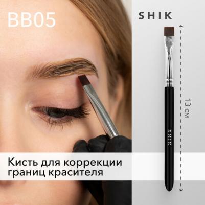 Кисть плоская прямая синтетическая для коррекции краски макияжа окрашивания контуринг бровей bb05 – фото 5