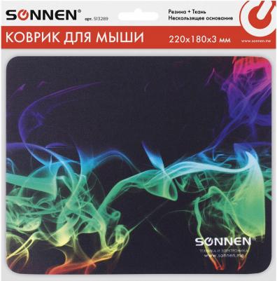Коврик для мыши SONNEN "SMOKE", резина + ткань, 220x180x3 мм, 513289 – фото 2