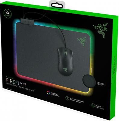 Коврик для мыши Firefly V2 (M) черный/зеленый, пластик, 255х355х3мм [rz02-03020100-r3m1] – фото 3