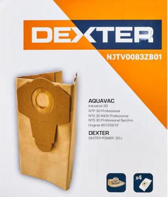 Мешки бумажные для пылесоса NJTV0083ZB01 30 л, 4 шт – фото 1