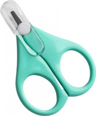 Ножницы детские, с защитным колпачком, цвет бирюзовый – фото 2