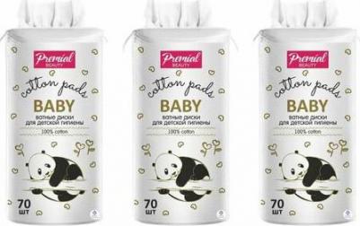 Ватные диски Премиал детские круг, 70 шт – фото 4