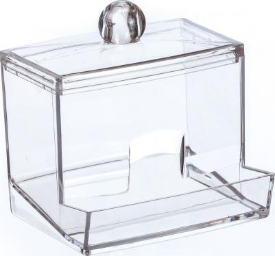 Контейнер для ватных палочек Idea, М 1603, 9 х 8 х 9,5 см, прозрачный