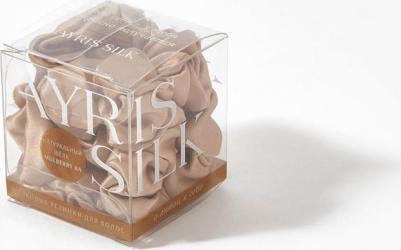 Набор шелковых резинок для волос Классический бежевый 3 шт – фото 3