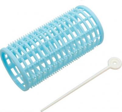 Бигуди пластик голубые, d 88x76 мм 10 шт (в комплекте шпильки 80 мм)