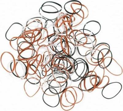 Резинки для волос силиконовые, черные/белые midi 50 шт/уп – фото 2