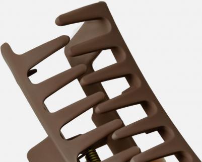 Заколка-краб для волос 1 шт/ уп.коричневая, форма прямоугольная большая – фото 4