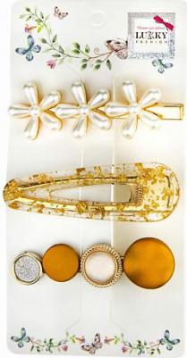 Набор из 3-х заколок, (цветы, круги, клик-клак прозрачная) – фото 5