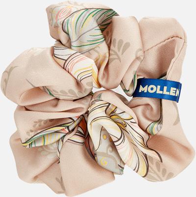 Резинка для волос широкая шелковая Лазоревый цветок пудровая