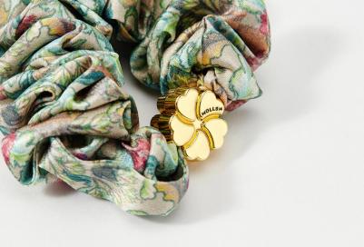 Шелковая резинка для волос Рассвет, пудровая 1 шт – фото 1