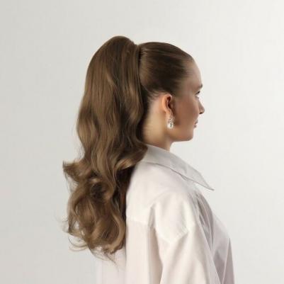Хвост накладной. волнистый волос. на крабе. 40 см. 150 гр. цвет русый