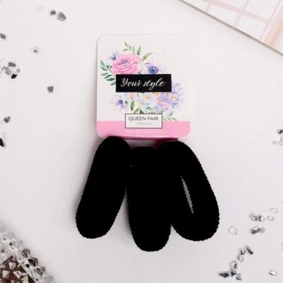 Резинка для волос "Клэр" (Набор 3 шт) 2х5 см, чёрный белый – фото 1