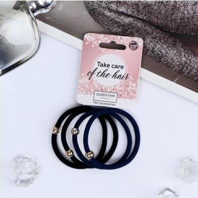 Резинка для волос "Плетение" набор 4шт чёрный, синий