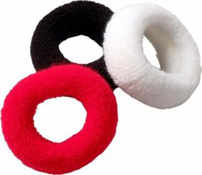 Резинка для волос "Махрушка" широкая классика, 7х2 см, белый, чёрный, красный 788124 – фото 1