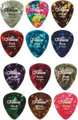 AP-12A Медиаторы, целлулоид, разноцветные, толщина 0,46-0,81, набор из 12шт – фото 1