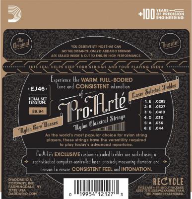 EJ46 струны для классической гитары, серебро (Silver), Hard Tension – фото 1