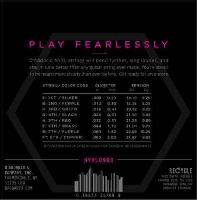 NYXL0980 струны для 8-стр. электрогитары, диаметр: 9-80 – фото 2
