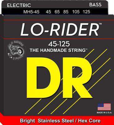 DR MH5-45 серия Lo-Rider для 5-ти струнной бас-гитары, нержавеющая сталь, Medium – фото 1