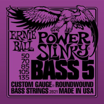 2821 струны для 5-струнной бас-гитары Nickel Wound Bass Power Slinky 5 – фото 2