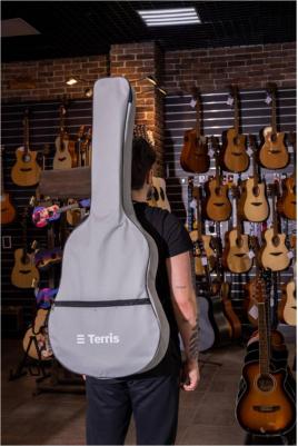 TGB-A-01GRY чехол для акустической гитары, без утепления, 2 наплечных ремня, цвет серый – фото 2