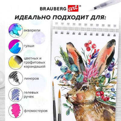 Скетчбук 4 вида бумаги акварельная белая черная – фото 4