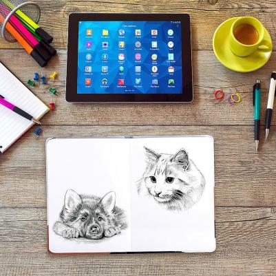 Скетчбук, белая бумага 120 г/м2 145х203 мм, 80 л., резинка, твердый, DEBUT "Дюна", 114586, 114586 – фото 10