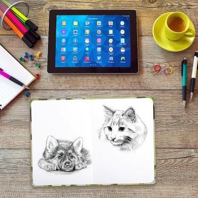 Скетчбук, белая бумага 160 г/м2, 145х203 мм, 64 л., резинка, твердый, CLASSIC "Авокадо", 114588, 114588 – фото 8