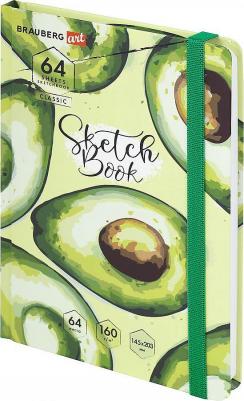 Скетчбук, белая бумага 160 г/м2, 145х203 мм, 64 л., резинка, твердый, CLASSIC "Авокадо", 114588, 114588 – фото 10