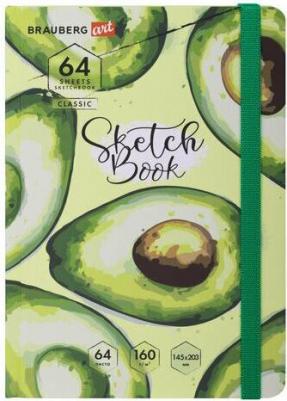 Скетчбук, белая бумага 160 г/м2, 145х203 мм, 64 л., резинка, твердый, CLASSIC "Авокадо", 114588, 114588 – фото 11