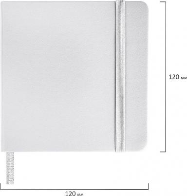 Скетчбук, слоновая кость 140 г/м2 120х120 мм, 80 л., КОЖЗАМ, резинка, CLASSIC, белый, 113189 – фото 8
