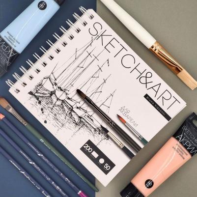 Скетчбук для акварели Sketch&Art 180x155 мм 50 листов – фото 3