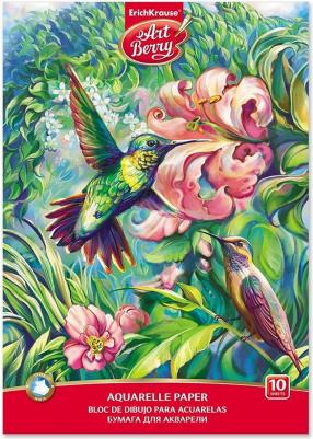 Альбом для рисования с бумагой для акварели Колибри, А4, 10 листов