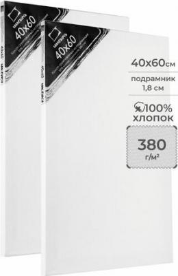 Набор холстов на подрамнике, хлопок 380 г, 40x60 см, 2 шт – фото 3