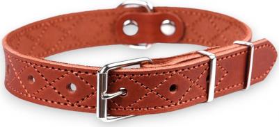 Ошейник для собак Новара, ширина 2,5 см, длина 58 см, коньячный