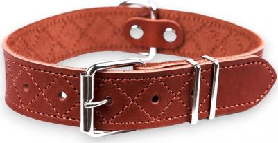 Ошейник для собак Новара, ширина 3,5 см, длина 65 см, коньячный