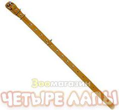 Ошейник кожа черный цвет 20мм* 32-44см украшение – фото 2