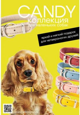 Ошейник круглый для кошек и собак мелких пород Candy, обхват шеи 21-29 см, желтый – фото 1