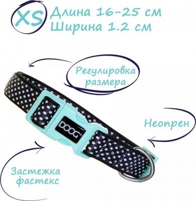 Ошейник Pongo черный в белую крапинку для собак XS 16-25 см – фото 5