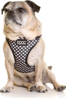 Шлейка для собак "NEOFLEX PONGO", черная в белую крапинку, M, 40-56см – фото 4