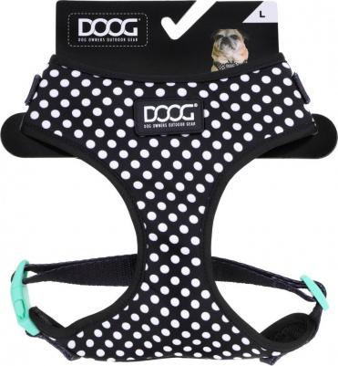 Шлейка для собак "NEOFLEX PONGO", черная в белую крапинку, M, 40-56см