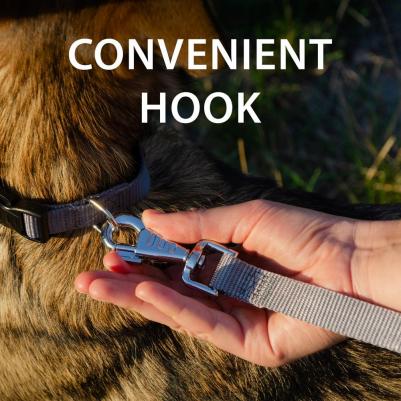 Поводок нейлоновый для собак Club, 45x2,5 см, серый – фото 1