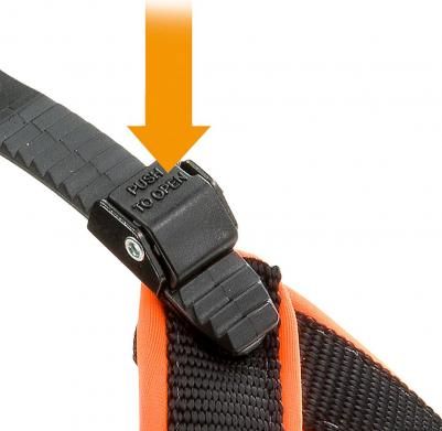 Шлейка для собак Agila Fluo (A=B 44/52см 20мм, Оранжевый) – фото 2