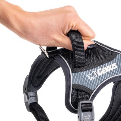 Шлейка для собак GENIUS с автоматическими замками, размер M, цвет черный – фото 4