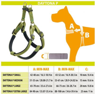 Шлейка для собак на мягкой подкладке Daytona Large, обхват шеи 65-70 см, обхват груди 66-73 см, темно-серый – фото 1