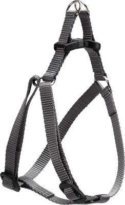 Шлейка нейлоновая для собак Easy P, объем шеи 35 см, объем груди 53 см, серая