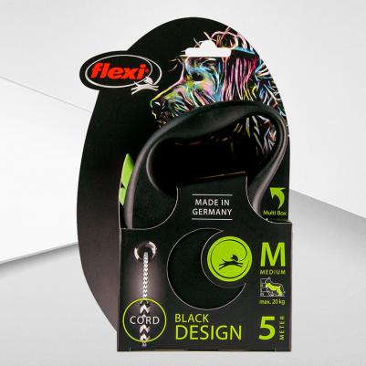 Поводок-рулетка Black Design cord M 5m 20 kg зеленый – фото 1