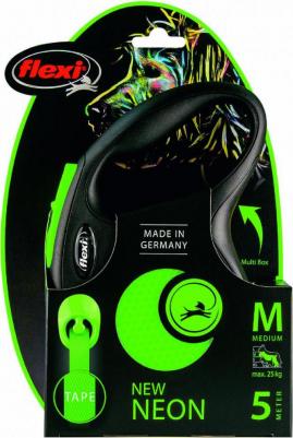 Поводок-рулетка FlexiNew Neon M Tape 5m зеленый – фото 7