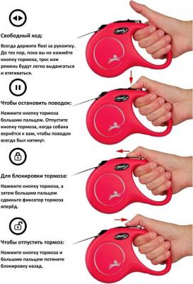 Поводок-рулетка FlexiNew Neon M Tape 5m зеленый – фото 9
